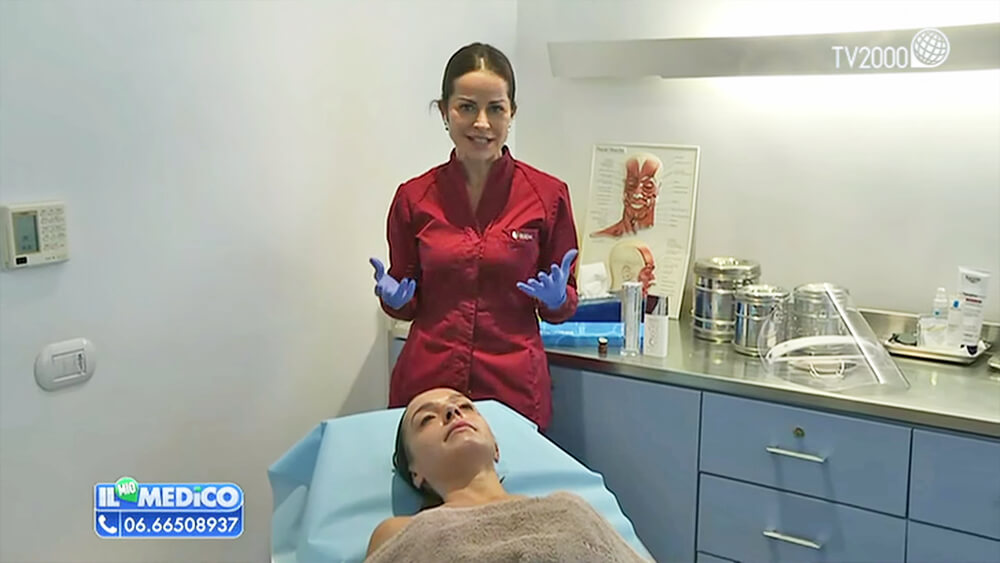 A youthful and radiant skin face thanks to the infusion of hyperbaric oxygen. Dr. Chantal Sciuto on TV 2000